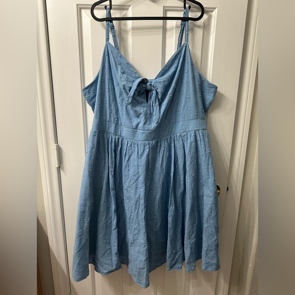torrid Dresses & Skirts - Torrid Mini Dress Spaghetti Straps Blue Elastic Back Polka Dots Monochromatic 2X